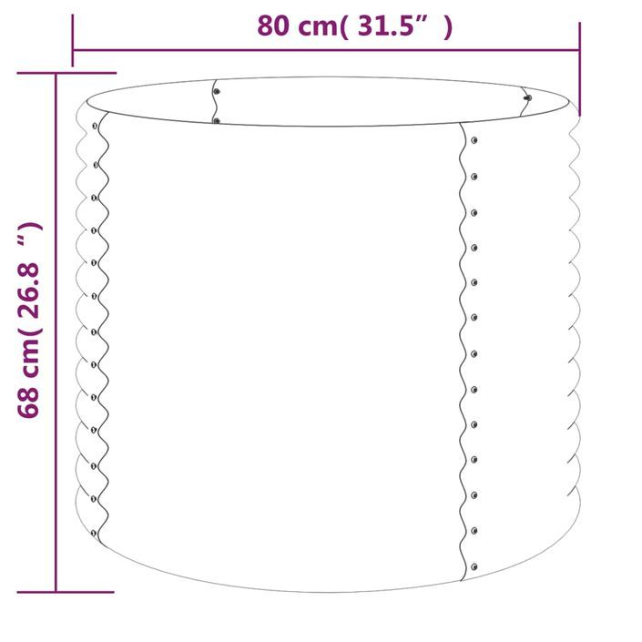 Jardinière de jardin Acier enduit de poudre 80x80x68 cm Vert - Photo n°4