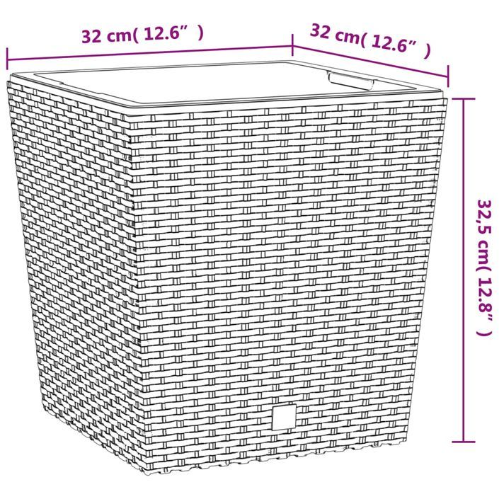 Jardinière et intérieur amovible anthracite 21 /32 L rotin PP - Photo n°7