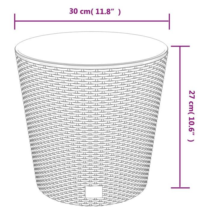 Jardinière et intérieur amovible blanc 15 /15,3 L rotin PP - Photo n°7