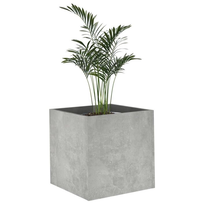 Jardinière Gris béton 40x40x40 cm Bois d'ingénierie - Photo n°4