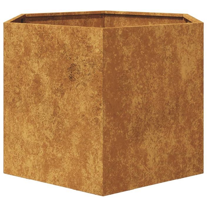 Jardinière hexagone 69x60x45 cm acier corten - Photo n°5