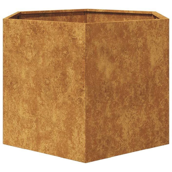 Jardinière hexagone 69x60x45 cm acier corten - Photo n°6