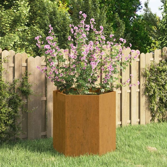 Jardinière Rouillé 40x40x45 cm Acier corten - Photo n°1