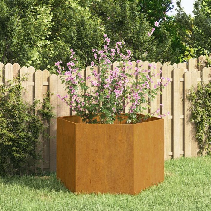 Jardinière Rouillé 60x60x45 cm Acier corten - Photo n°1