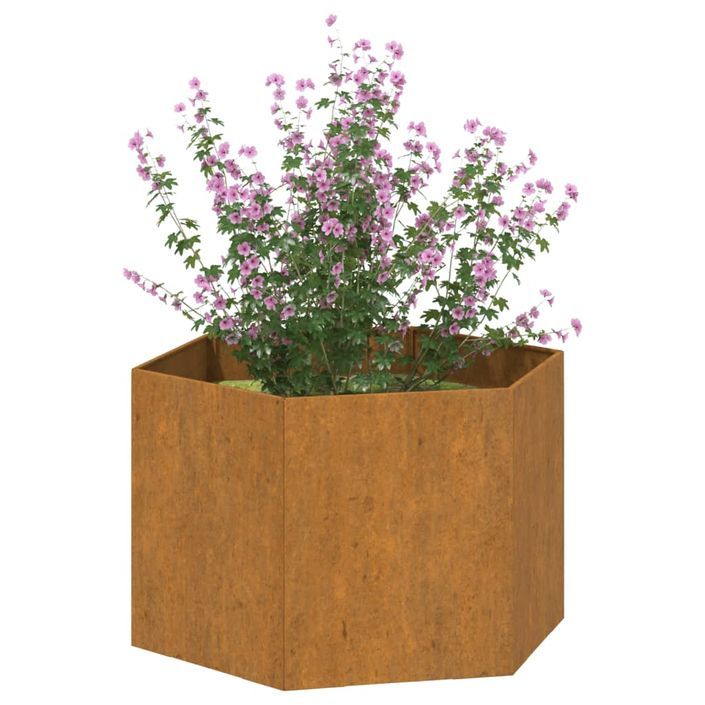 Jardinière Rouillé 60x60x45 cm Acier corten - Photo n°3