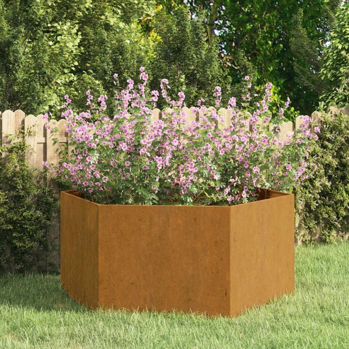 Jardinière Rouillé 90x90x45 cm Acier corten - Photo n°1