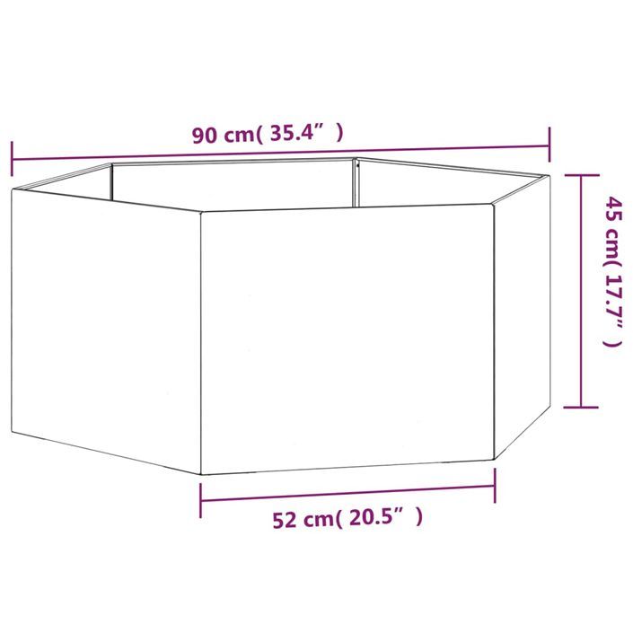 Jardinière Rouillé 90x90x45 cm Acier corten - Photo n°10