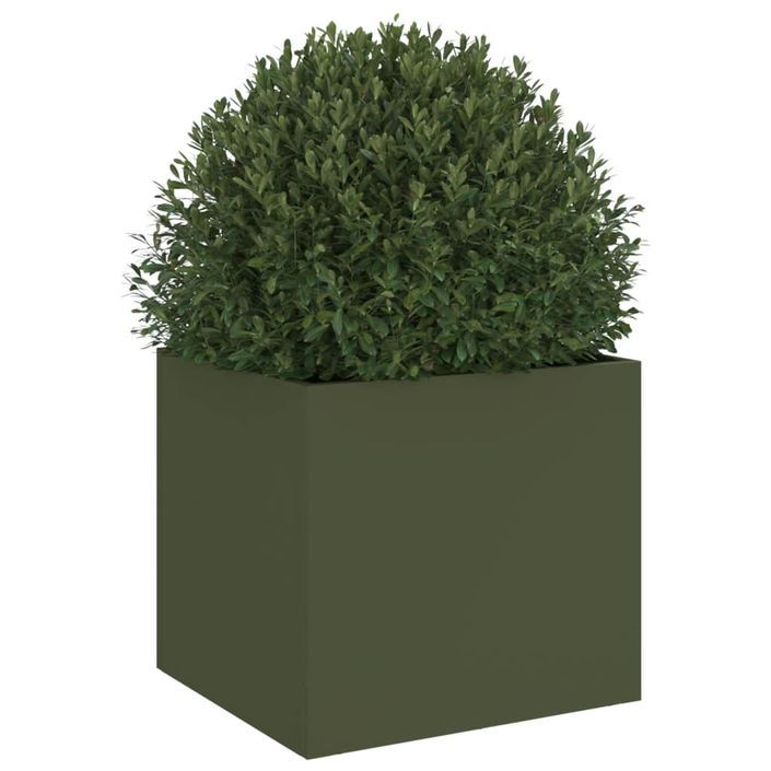 Jardinière vert olive 32x30x29 cm acier laminé à froid - Photo n°4