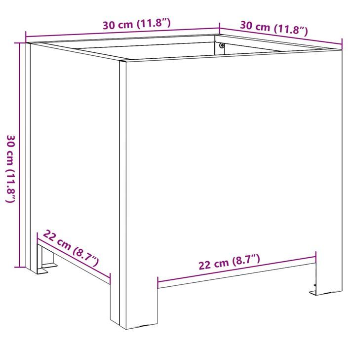 Jardinières 2 pcs 30x30x30 cm acier galvanisé - Photo n°12