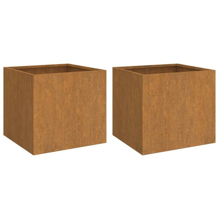 Jardinières 2 pcs 32x30x29 cm acier corten - Photo n°2