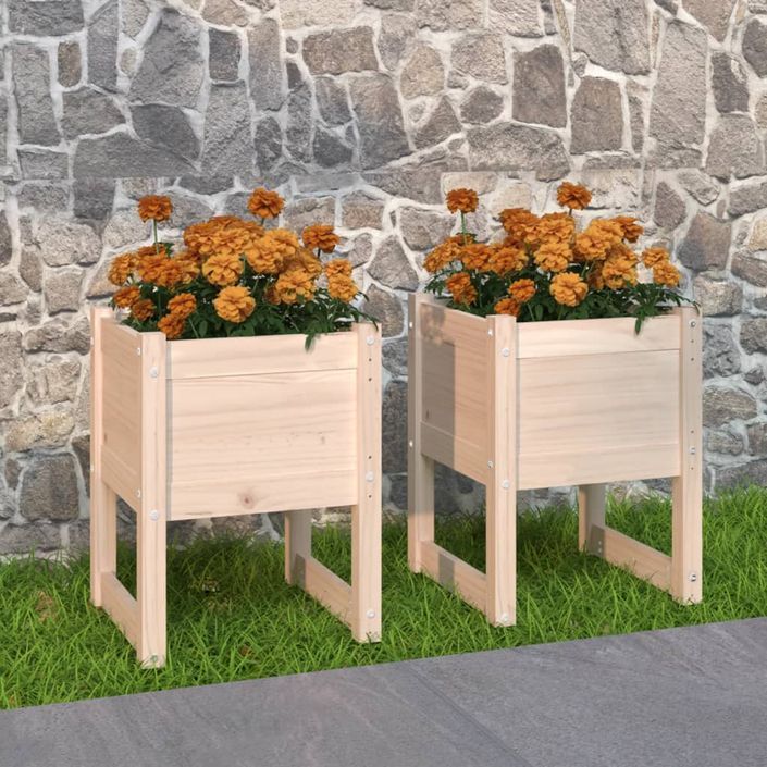 Jardinières 2 pcs 40x40x52,5 cm Bois massif de pin - Photo n°1