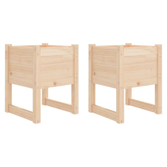 Jardinières 2 pcs 40x40x52,5 cm Bois massif de pin - Photo n°2