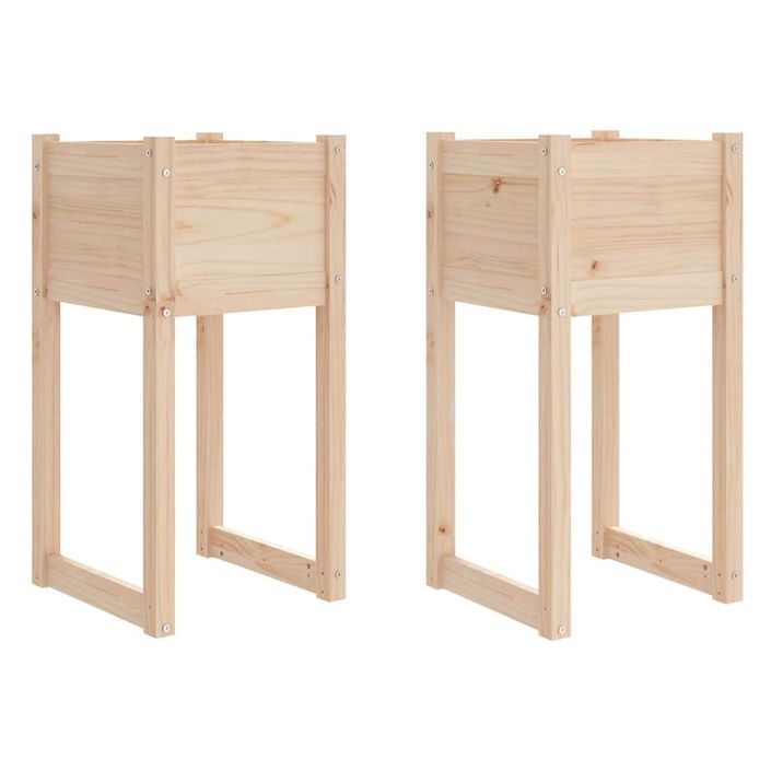 Jardinières 2 pcs 40x40x81 cm Bois massif de pin - Photo n°2