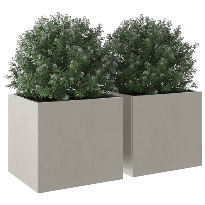 Jardinières 2 pcs argenté 32x30x29 cm acier inoxydable - Photo n°4