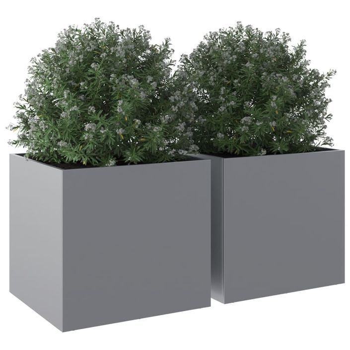 Jardinières 2 pcs argenté 49x47x46 cm acier galvanisé - Photo n°4