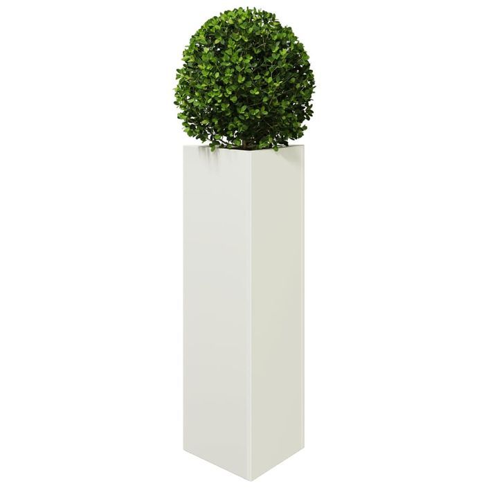 Jardinières 2 pcs blanc triangulaire 30x26x75 cm acier - Photo n°4