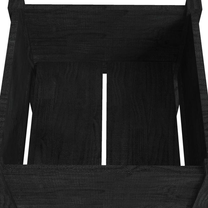 Jardinières 2 pcs Noir 50x50x70 cm Bois de pin massif - Photo n°6