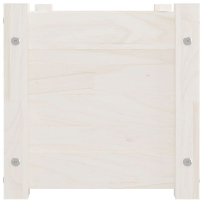 Jardinières d'extérieur 2 pcs Blanc 60x31x31 cm Bois de pin - Photo n°6