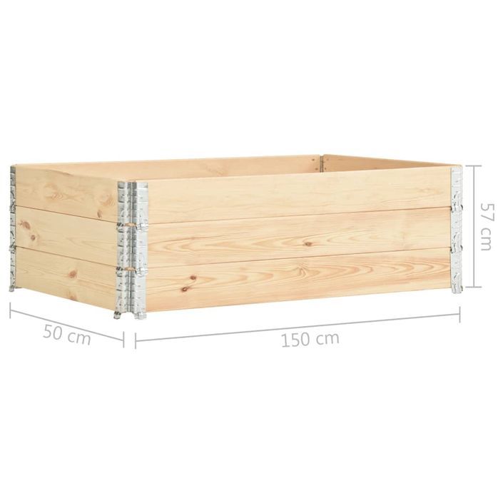 Jardinières surélevées 3 pcs 50x150 cm Bois de pin solide - Photo n°6