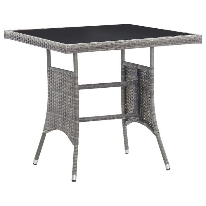 Jeu à dîner de jardin 3 pcs Résine tressée Anthracite et gris - Photo n°7