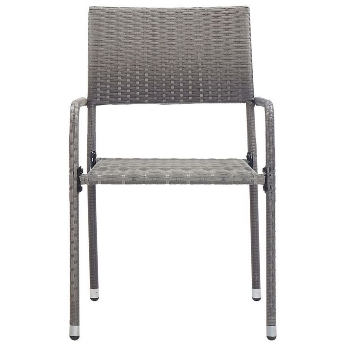 Jeu à dîner de jardin 5 pcs Résine tressée Anthracite et gris - Photo n°5