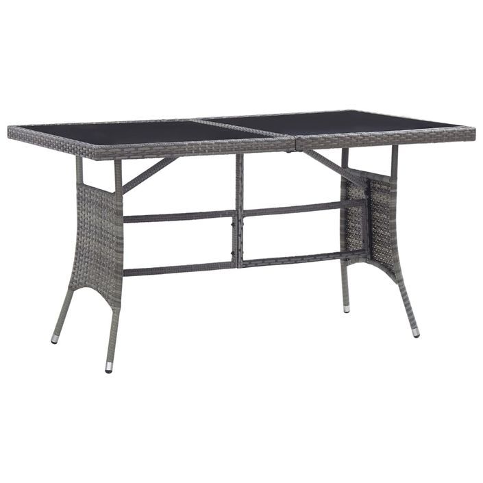 Jeu à dîner de jardin 7 pcs Résine tressée Anthracite et gris - Photo n°7