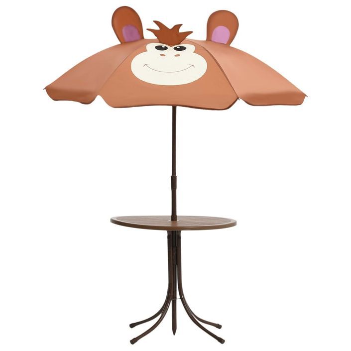 Jeu de bistro avec parasol pour enfants 3 pcs Marron - Photo n°3