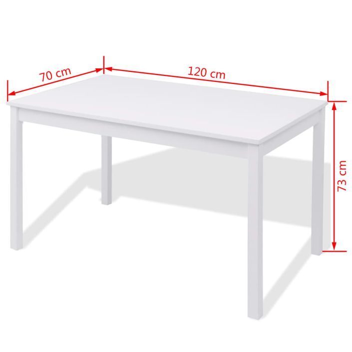 Jeu de salle à manger 7 pcs Pinède Blanc - Photo n°8