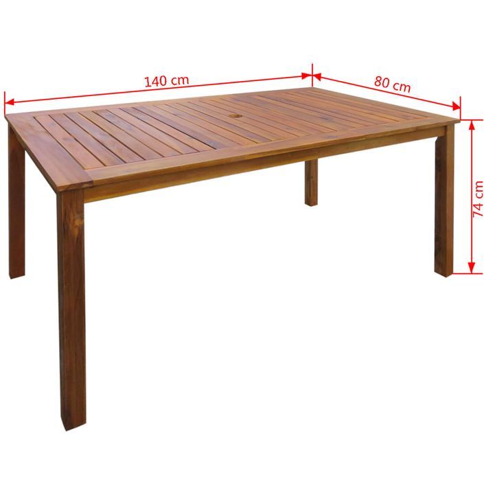 Jeu de salle à manger d'extérieur 7 pcs Bois d'acacia solide - Photo n°10