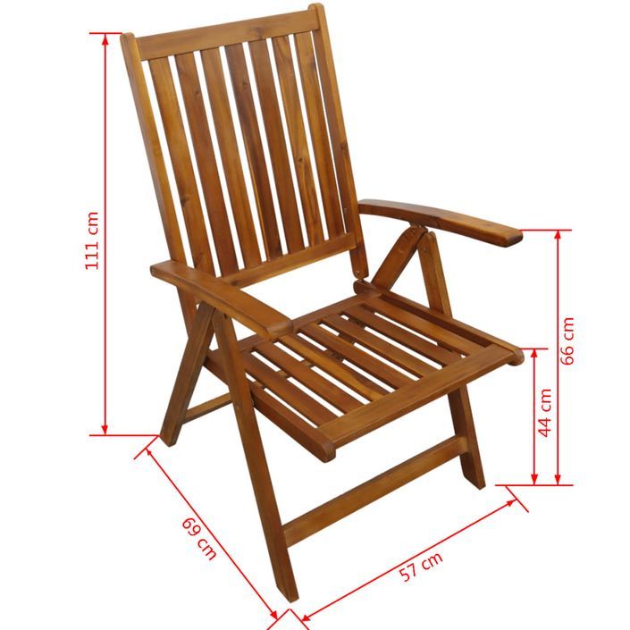 Jeu de salle à manger d'extérieur 7 pcs Bois d'acacia solide - Photo n°11