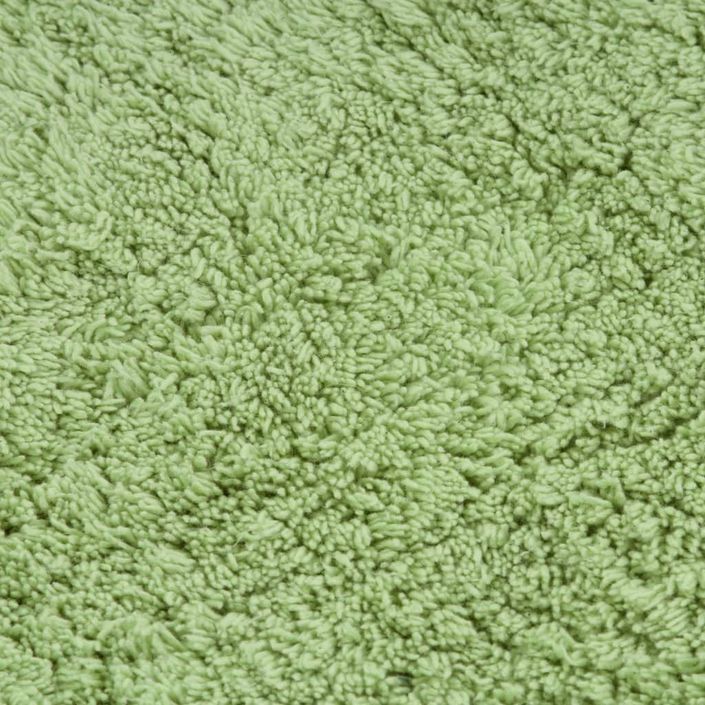 Jeu de tapis de salle de bain 3 pcs Tissu Vert 2 - Photo n°2