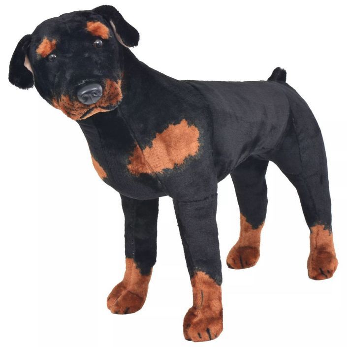 Jouet en peluche Chien de race Rottweiler Marron et noir XXL - Photo n°1