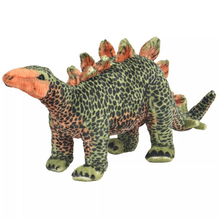 Jouet en peluche Dinosaure Stegosaurus Vert et orange XXL - Photo n°1