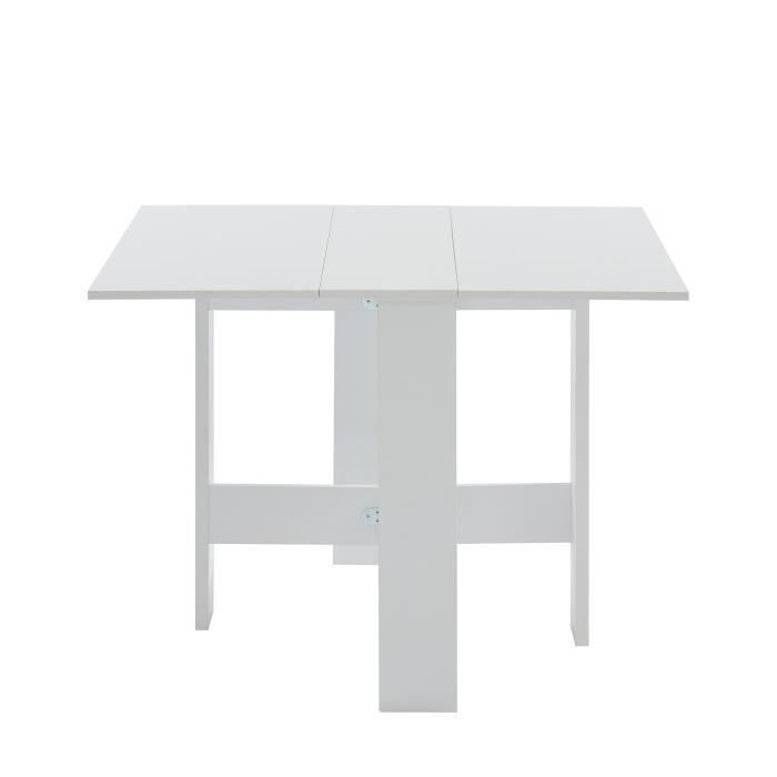 Table de séjour pliante 4 personnes - Décor blanc - L 104 x 76 x 74 cm - Photo n°3