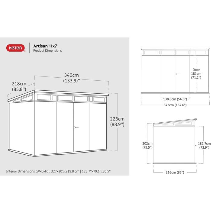 Keter Abri de jardin Artisan 117 Gris brunâtre - Photo n°11