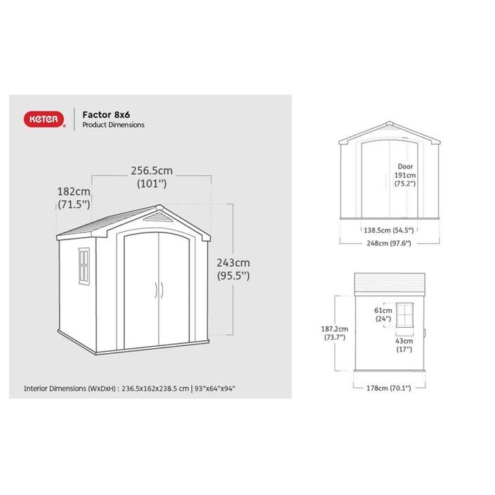 Keter Abri de jardin Factor 86 beige - Photo n°11