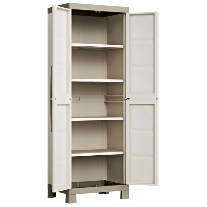 Keter Armoire de rangement à étagères Excellence Beige et taupe 182 cm - Photo n°2