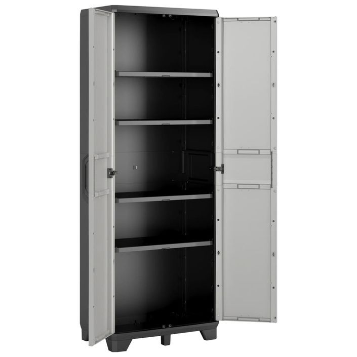 Keter Armoire de rangement avec étagères Gear Noir et gris 182 cm - Photo n°2