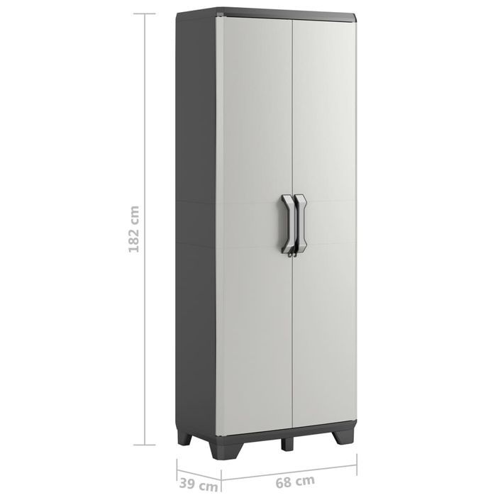 Keter Armoire de rangement avec étagères Gear Noir et gris 182 cm - Photo n°8