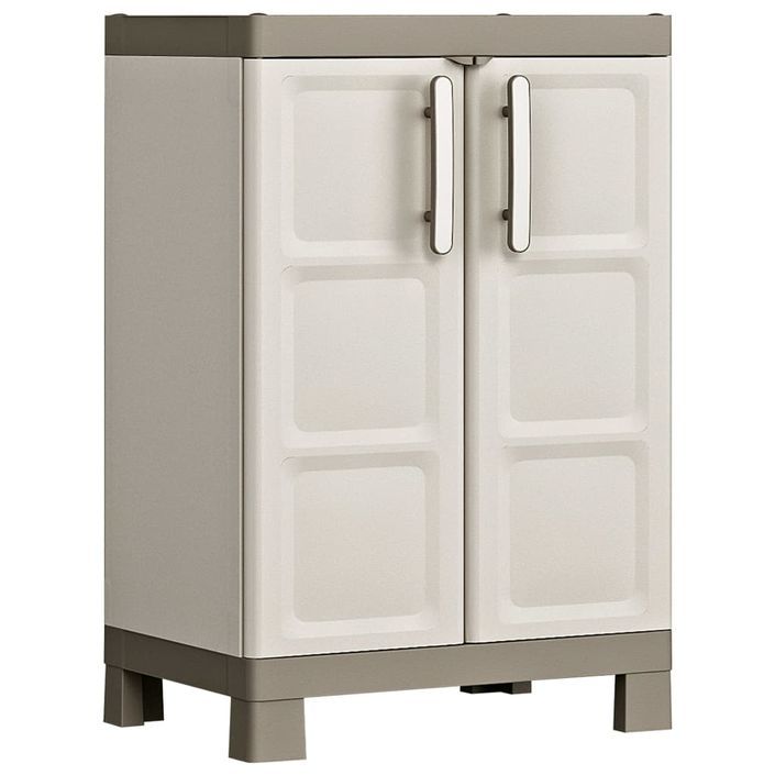 Keter Armoire de rangement basse Excellence Beige et taupe 97 cm - Photo n°1