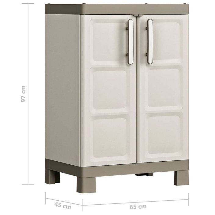 Keter Armoire de rangement basse Excellence Beige et taupe 97 cm - Photo n°7