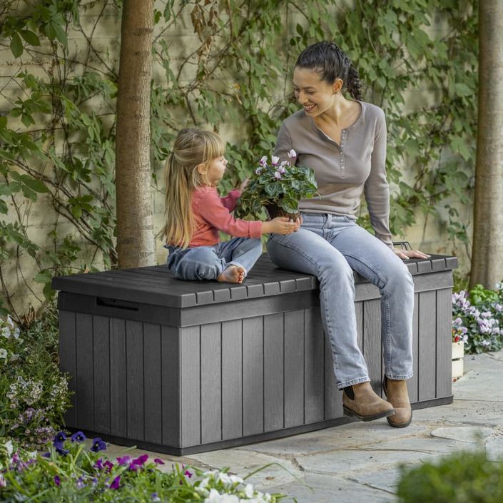 Keter Boîte de rangement de jardin Darwin 380 L Gris - Photo n°6