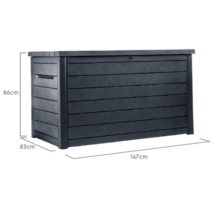 Keter Boîte de rangement de jardin Ontario 870 L Anthracite Ecom - Photo n°8