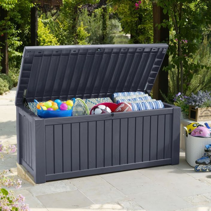 Keter Boîte de rangement de jardin Rockwood 570 L Anthracite - Photo n°5