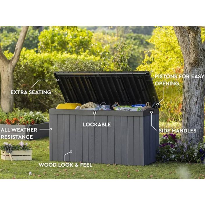 Keter Boîte de rangement pour l'extérieur Northwood 630 L graphite - Photo n°9