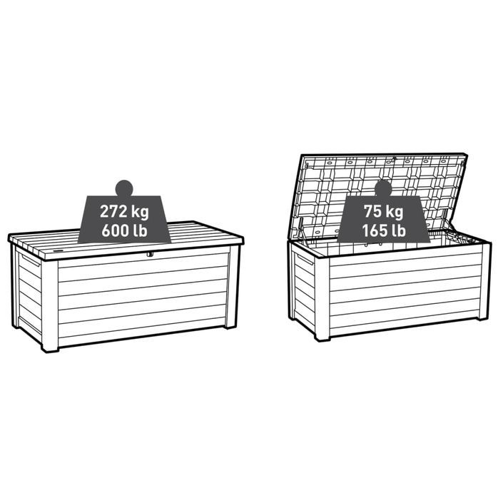 Keter Boîte de rangement pour l'extérieur Northwood 630 L graphite - Photo n°10