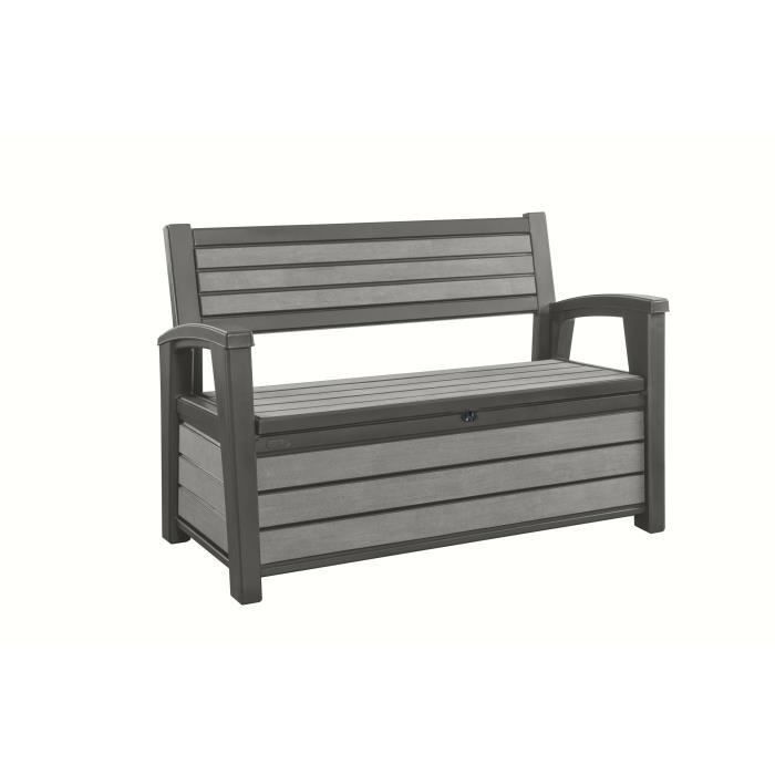 KETER Coffre-banc jardin en résine Brossium - 227 L - Gris - Photo n°1