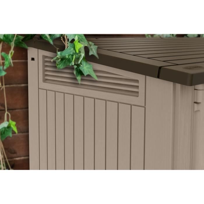 KETER - Coffre de jardin - Multifonctions - sans vérins - 880L - Beige - Photo n°4