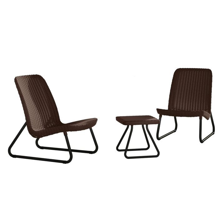 Keter Salon de jardin 3 pcs Rio Cappuccino 218157 - Photo n°2