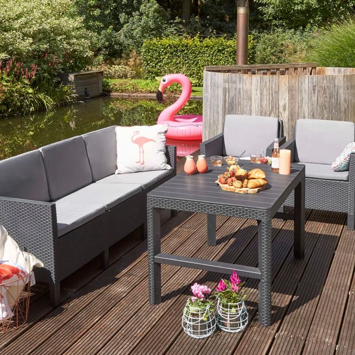 Keter Table de jardin Lyon Graphite 232300 - Photo n°5